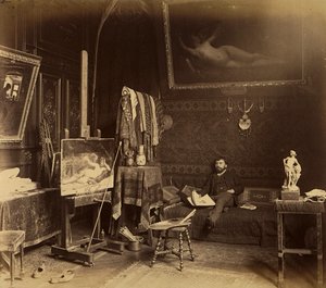 The Painter Toulot in His Studio by French Photographer