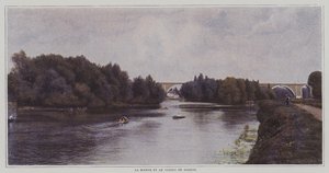 The River Marne and the Viaduct of Nogent, France by French Photographer