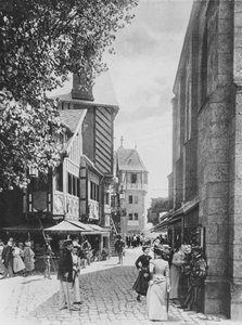 The Rue des Vieilles Ecoles and the Church of Saint Julien, in Old Paris, at the Exposition Universelle of 1900