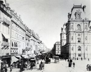 The rue de Rivoli and the new Hotel de Ville, c.1882 by French Photographer