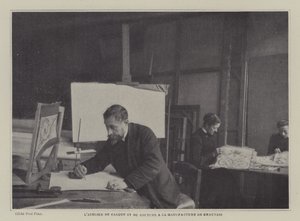 Tracing and sewing workshop at the Beauvais Tapestry Manufacture, France by French Photographer
