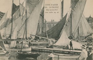 View of the port with sailing boats, St Tropez, Cote d