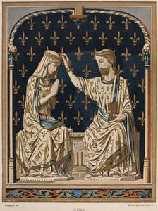 14th Century Coronation of the Virgin, Ivory from the Louvre (from Dictionnaire de Lameublement et de la Decoration by Henry Havard, Volume 3, Plate 1) by French School