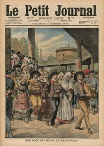 A Breton wedding right in Paris, illustration from Le Petit Journal, supplement illustre, 2nd October 1910