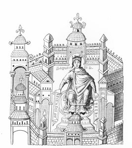 A Carlovingian King in His Palace, Personifying Wisdom Appealing to the Whole Human Race, after a Miniature in a Manuscript, Copied by Count Horace de Viel-Castel (1798-1864) by French School