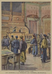 A Chinese mission to Paris: one of the Chinese delegates at the podium of the City Council by French School