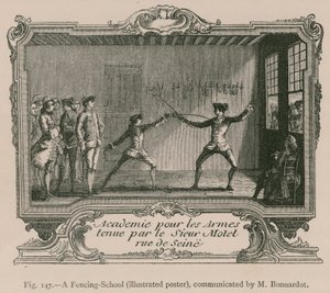 A Fencing-School (Illustrated Poster), communicated by M. Bonnardot