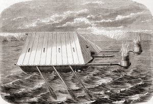 A Greek fire ship, after a drawing in a 13th century Latin manuscript, from 