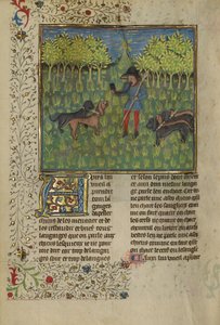 A Hunter Training Dogs to Respond to the Call of a Horn, c.1430-40