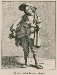 A Hurdy-Gurdy Player by French School