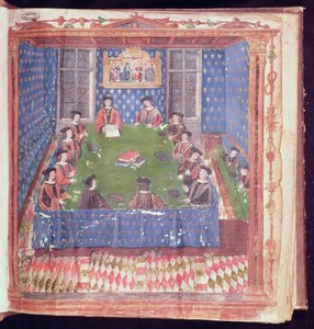 A Meeting at the Chambre des Comptes, from the Livre Ferre by French School