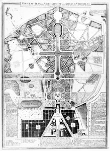 A New Plan of the Town, Château and Gardens of Versailles, 1714 by French School