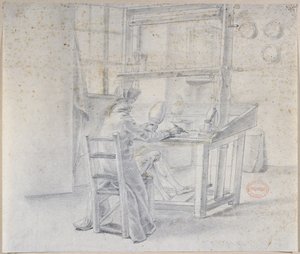 A Porcelain Painter at the Sevres Factory, c.1780 by French School