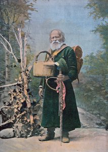 A Russian Pilgrim, early twentieth century (after a colour photo) by French School