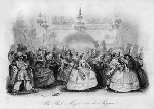 A masked ball under the regency (The carnival song by Marc-Antoine Madeleine Desaugiers) by French School