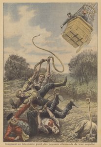 A balloonist punishing German peasants for their greed by French School