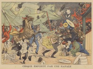 A Circus Tent Carried Away by a Gust of Wind by French School