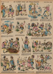 A clown among the Native Americans by French School
