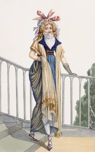 A country style walking dress, illustration from Journal des Dames et des Modes, 1797 by French School