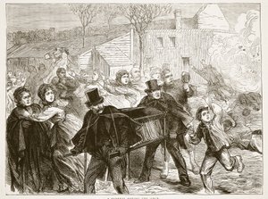 A funeral during the siege, March 1871, illustration from Cassells History of the War between France and Germany, 1870-1871