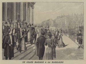 A grand wedding at the Church of La Madeleine, Paris by French School