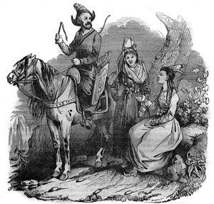 A Group of Kyrgyz Cossacks in Traditional Costume by French School