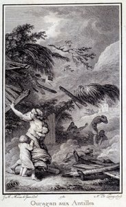 A Hurricane in the West Indies by French School