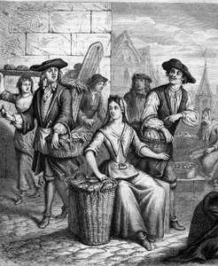 A Lady of the Market (a Fish Saleswoman) in the 17th Century by French School