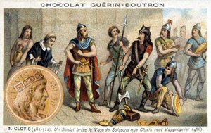 A Soldier Breaks the Soissons Vase that Clovis Wants to Own, 486 by French School