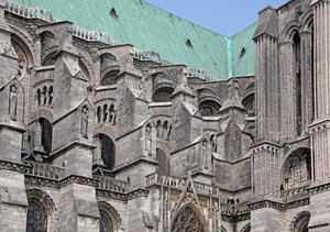 A View of the Buttresses on the South Side by French School