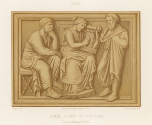 A Woman Playing a Lyre by French School