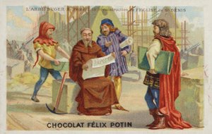 Abbot Suger undertaking reconstruction of the Abbey of St Denis