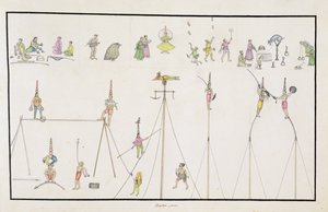 Acrobats, Jugglers, Impersonators, Entertainers from The Gentil Album, Published in 1774 by French School
