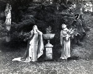 Act I, Scene 3 of Pelleas et Melisande by Debussy (from a photograph of the first production in April, 1902 of the opera at the Opera-Comique in Paris, illustration in Theatre magazine, June, 1902)