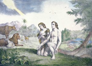 Adam and Eve in the Garden of Eden by French School