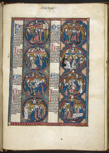 Add MS Harley 1527, f.105r, miniatures from Bible moralisée by French School
