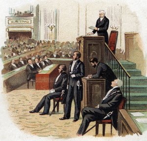 Adolphe Thiers (1797-1877), President of the Republic at the Podium of the National Assembly in 1872 by French School