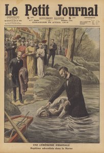 Adventist baptism in the River Marne by French School