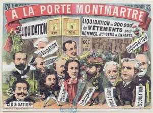 Advertisement for a clothing sale at the Paris department store La Porte Montmartre by French School