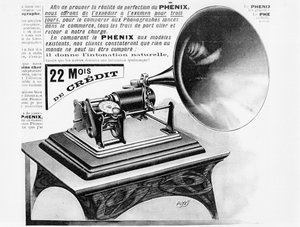 Advertisement for the phonograph, c.1905 by French School