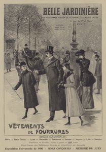 Advertisements for fur garments from Belle Jardiniere, Paris by French School