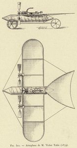 Aeroplane by M Victor Tatin (1879) (engraving) by French School