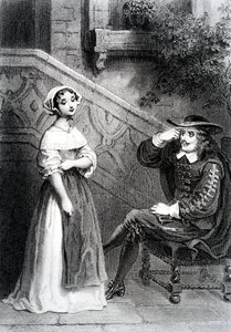 Agnes with her guardian Arnolphe, from The School for Wives, by Moliere by French School