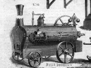 Agricultural Machine: Locomobile Presented at the Paris Agricultural Competition in 1860 (Engraving in 