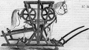 Agricultural machine: a suspension device (or portable work) used to immobilize horses or cattle before treating them. Machine presented at the Paris agricultural competition in 1860. Engraving in 