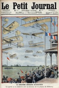 Airshow held at Betheny, France, illustration from French newspaper Le Petit Journal, 5 September 1909 by French School
