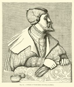 Alabaster bas-relief of Emperor Charles V by French School