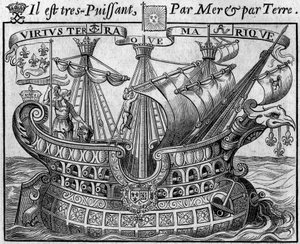 Allegory of French power: The ship of the State by French School