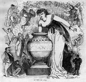 Allegory of the Plebiscite of 8 May 1870, Last Plebiscite Under the Second Empire - Engraving from 1870 by French School