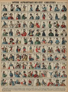 Alphabetical Lottery of a Hundred Caricatures by French School
